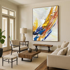 “Colorful Impasto Swirl” - Multicolor, White Abstract Impasto Painting PS0605