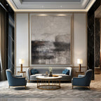 “Gray - Black Textured Abstract” - Moody Abstract Painting On Canvas PS0112