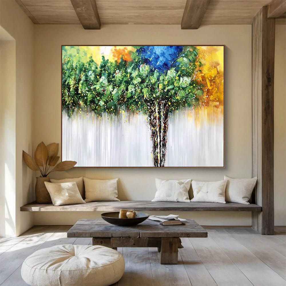 Vibrant Tree of Colors Landscape Painting On Canvas DKS176