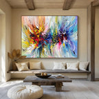 “Colorful Swirling Florals” - Abstract Expressionist - Painting On Canvas PT1776