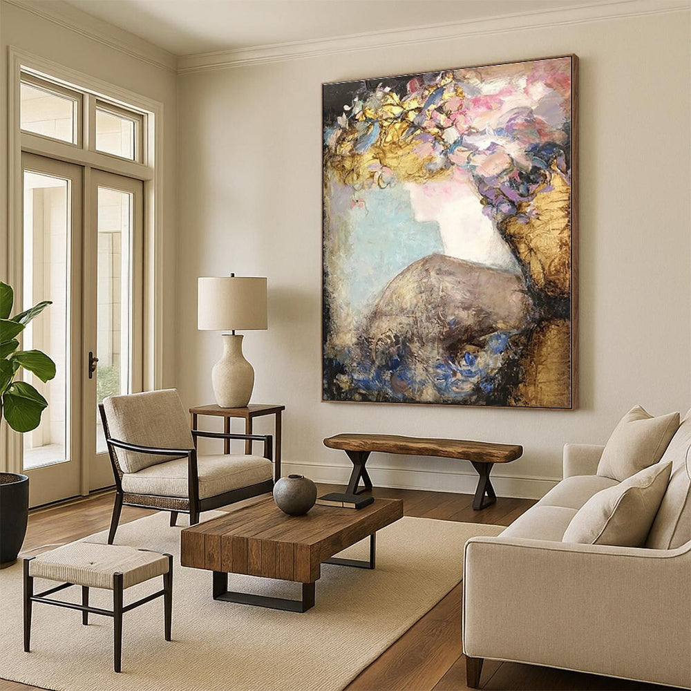 “Figurative Floral Abstract” - Abstract Figurative Painting On Canvas PS0418