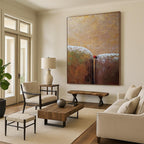 “Brown - Textured Minimalism” - Surrealist - Inspired Painting On Canvas DS033