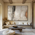 “Gray - Brown Textured Wall” - Neutral Tones “Urban Relic” Painting On Canvas PT1625
