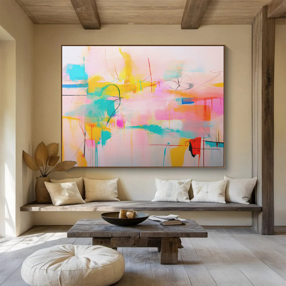 “Playful Color Drizzle” - Fun Abstract Painting On Canvas DKS500