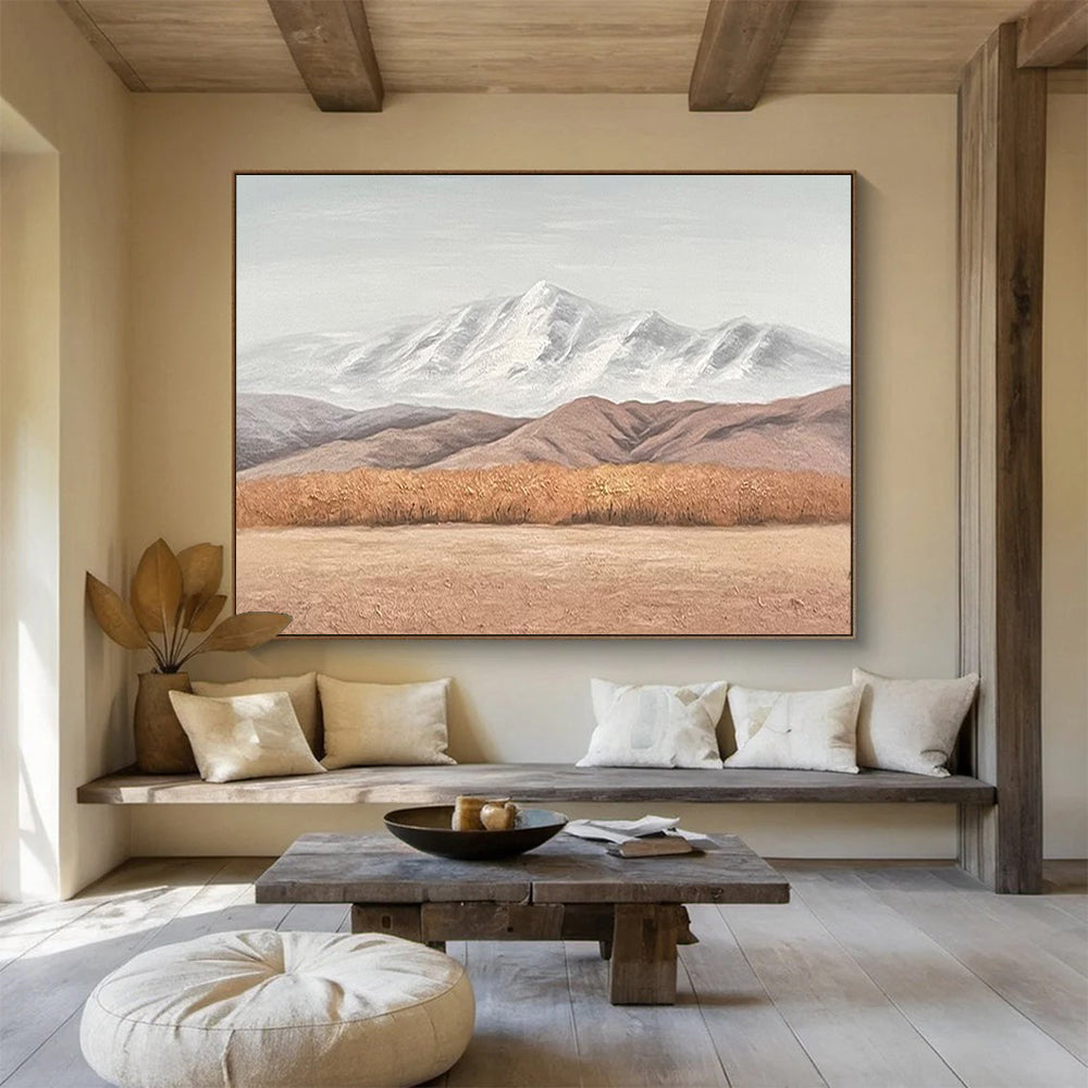 “Snowy Mountain Landscape” - Realistic Oil Painting On Canvas DKS890
