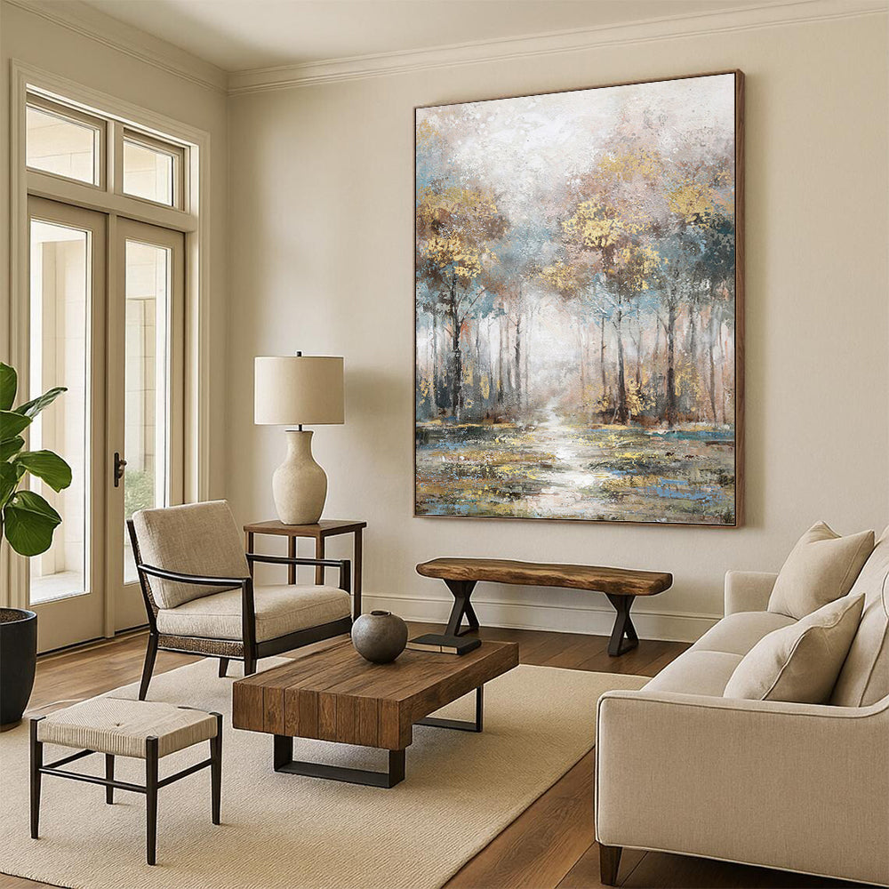 “Misty Forest Impressionist Style” - Impressionist - Inspired Landscape Painting On Canvas PT1433