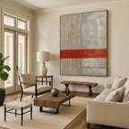 “Beige - Gray Minimalist Lines” - Minimalist Abstract Painting On Canvas DS007