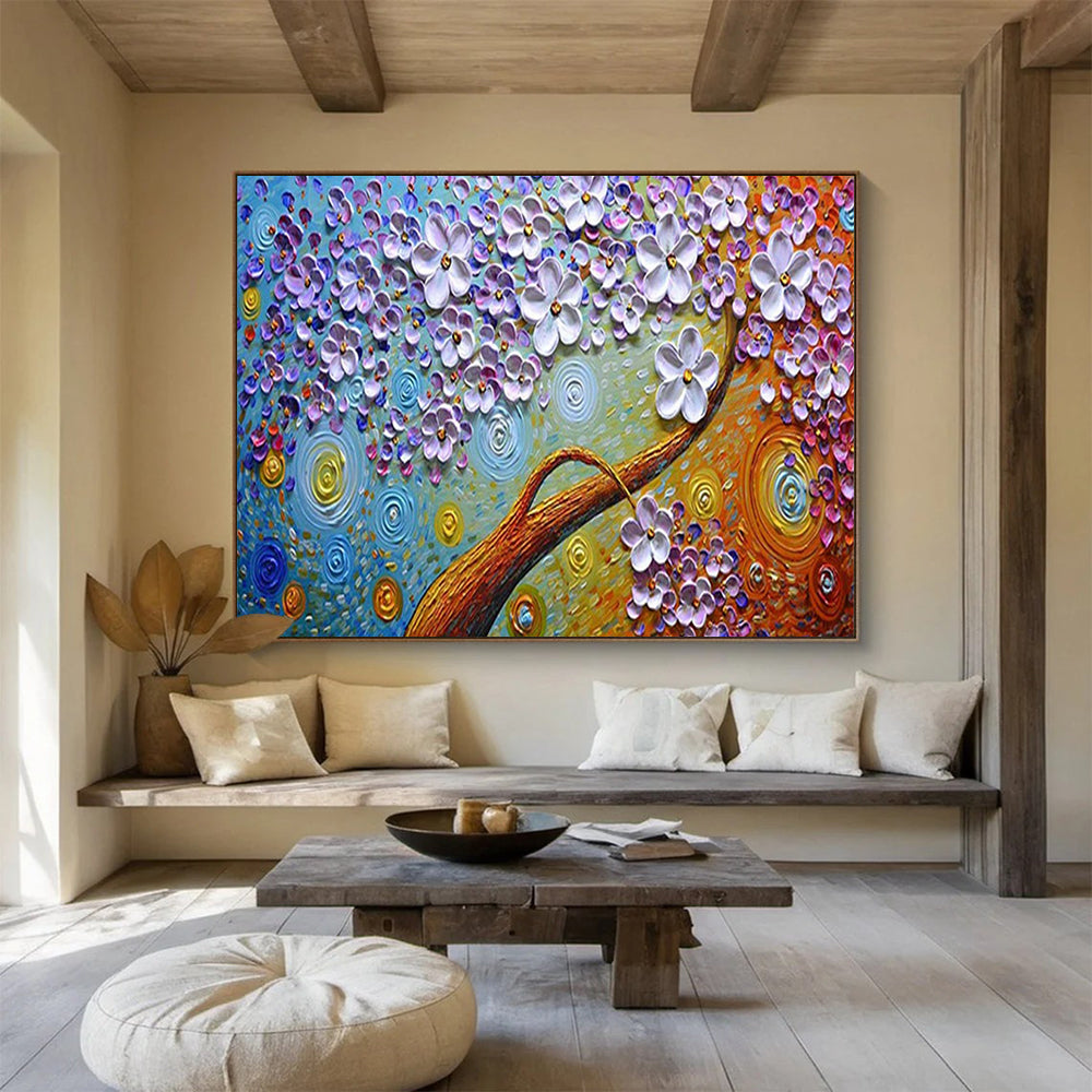 “Van Gogh - Inspired Blossom Tree” - Textured Floral Painting On Canvas PT217