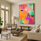 “Rainbow - Hued Expressive Abstract” - Abstract Expressionist Painting On Canvas PT2004