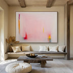 Subtle Pink Abstract Painting On Canvas DKS057