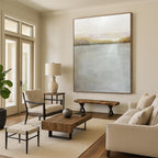 “Soft - Toned Lake Landscape” - Landscape, Pastel - Colored Painting On Canvas PT1511