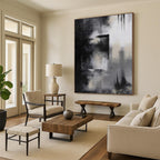 “Monochrome Abstract” - Minimalist Abstract Painting On Canvas PS0076