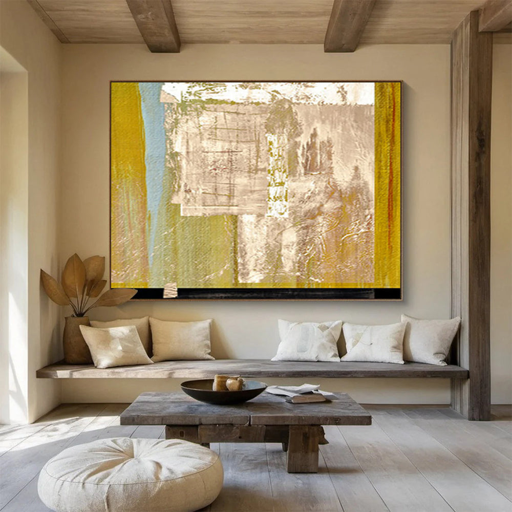 “Earthy Tones Abstract” - Rustic Abstract Painting On Canvas DKS393