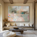 “Soft Pastel Abstract Layers” Abstract Painting On Canvas DKS203
