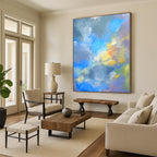 “Blue - Gray Abstract Clouds” - Serene Abstract Painting On Canvas PS0223