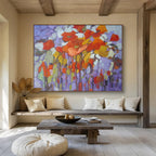 “Colorful Cubist Flowers” - Cubist Oil Painting On Canvas DKS853