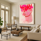 “Pink and Red Abstract Forms” - Contemporary Abstract Painting On Canvas PT2000