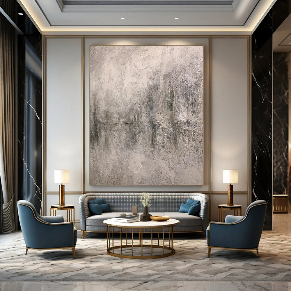 “Gray Textured Abstract” - Subtle Abstract Painting On Canvas PS0110