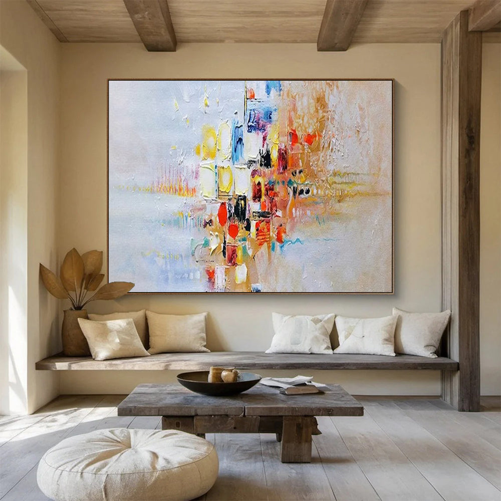 “Colorful Urban Abstract” - Vibrant Cityscape Painting On Canvas PT180