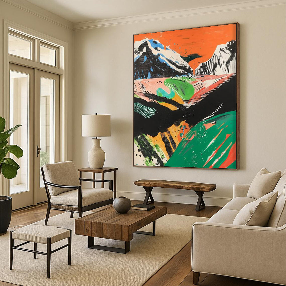 Colorful Mountain Landscape Painting On Canvas DS092