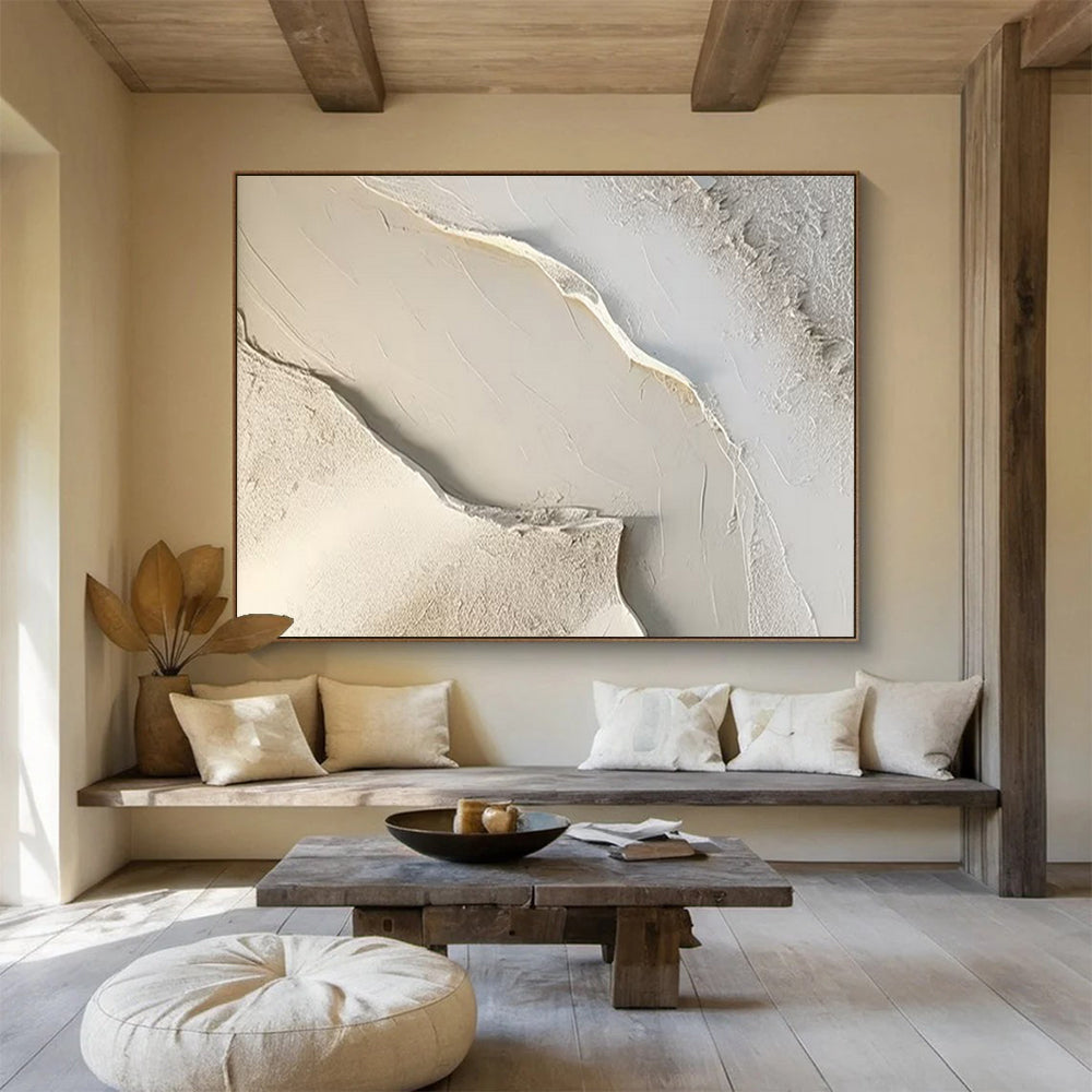 “Subtle Textured Abstraction” - Minimalist Plaster - like Painting on Canvas PT1512