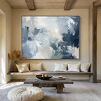 “Blue - Grey Abstract Clouds” Abstract Painting On Canvas DKS237