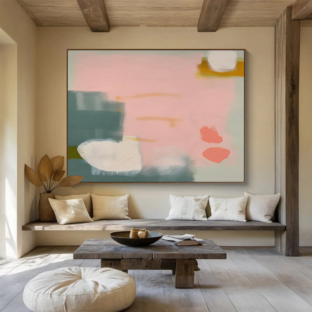 “Geometric Pastel Mix” - Minimalist Abstract Painting On Canvas DKS488