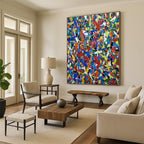 Explosive Color Splashes, "Rainbow Chaos" – Action - Painting Abstract On Canvas PS0899