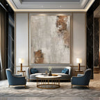 “Gray - Brown Textured Abstract” - Rustic Abstract Painting On Canvas PS0105