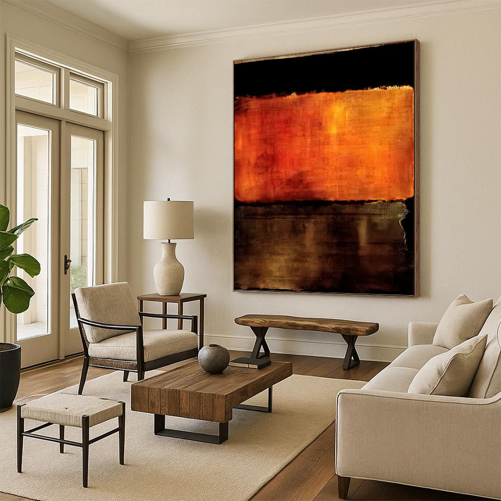 “Orange - Brown Abstract” - Abstract, Textured - Styled Painting On Canvas PT1612
