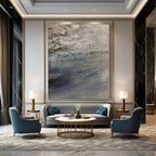 “Gray - Purple Textured Abstract” - Moody Abstract Painting On Canvas PS0115