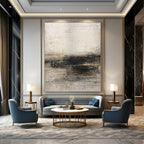 Light Gray and Black Textured, "Subtle Depths" – Textured Abstract Painting On Canvas PS0986