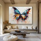 “Colorful Butterfly Wings” - Impasto Insect Painting On Canvas PT054