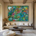 “Vibrant Abstract Mosaic” - Colorful Collage - Style Painting On Canvas PT235