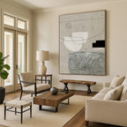 “Monochrome Brush Expressions” - Black & White Dynamic Strokes Painting On Canvas DS167