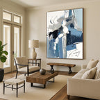 “Blue - Gray Abstract Brushstroke Art” - Abstract Painting On Canvas PT2082