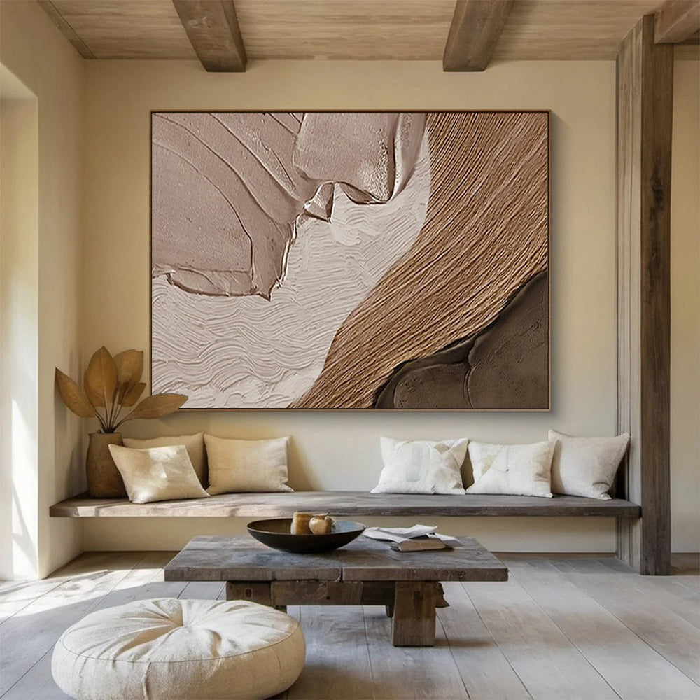 “Textured Earth Tones” - Abstract Landscape Painting On Canvas DKS467