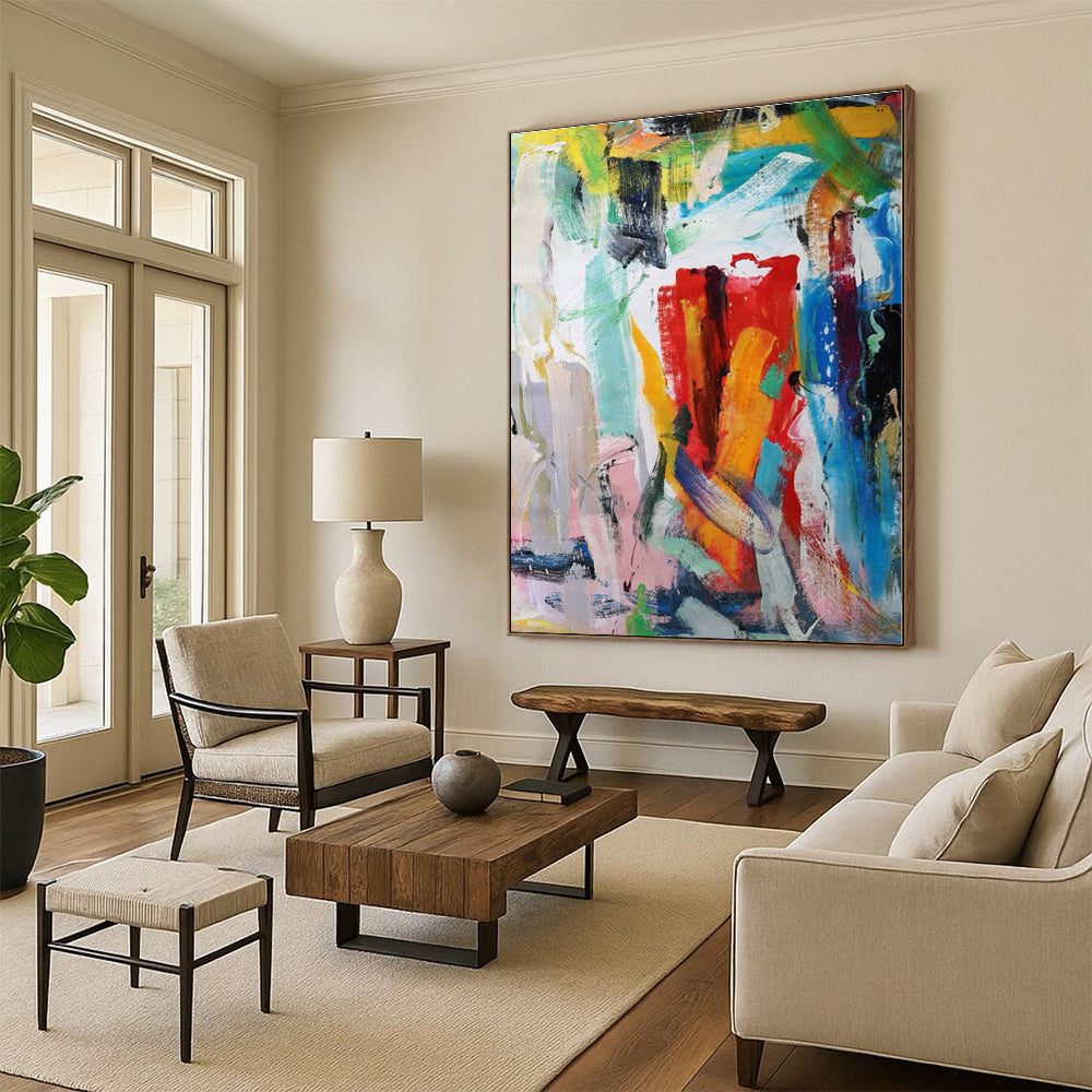 “Colorful Chaos Abstraction” - Multicolor Abstract Painting On Canvas PS0473