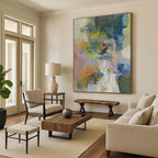 “Colorful Abstract Composition” - Impressionist Abstract Painting On Canvas PT2263