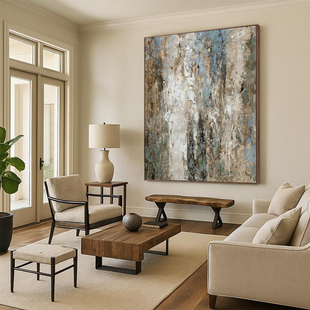 “Textured Rustic Abstract” - Earthy, Weathered - Look Painting On Canvas PT1531