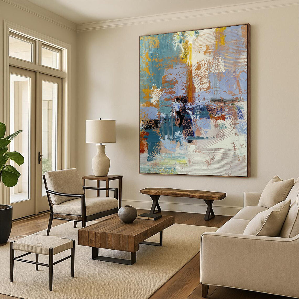 “Muted Tones with Subtle Copper Hints” - Contemplative Abstract Painting On Canvas PS0228
