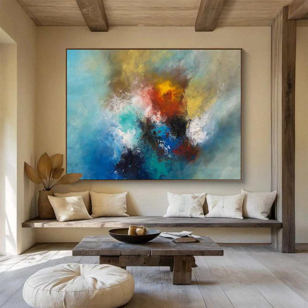 “Colorful Abstract Burst” - Abstract, Energetic - Styled Painting On Canvas DKS002