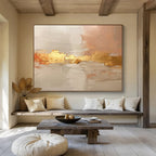 “Blush and Gold Abstract Textures” - Textured Abstract Painting, Fits Bedroom & Dressing Room DKS617