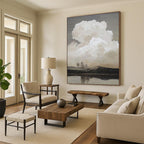 “Monochromatic Cloudscape” - Impressionist - Inspired Landscape Painting On Canvas PT1439