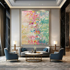 Pastel and Bright Fusion - Soft - Hard Color Abstract Painting On Canvas PS1229