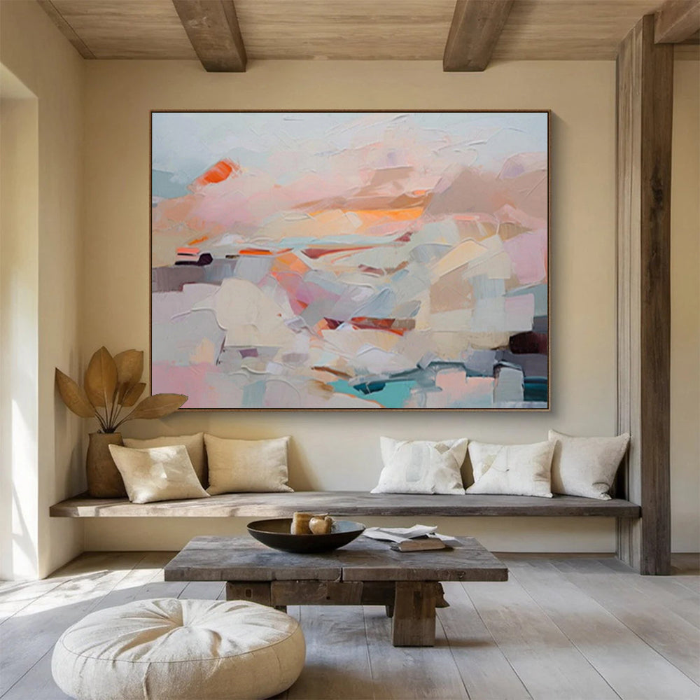 “Pastel Block Abstract” - Gentle Abstract Painting On Canvas DKS410