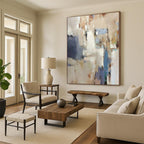 “Soft Color - Block Abstract Composition” - Serene Abstract Painting On Canvas PS0322