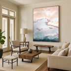 “Golden Clouds & Soft Hues” - Pastel Tones with Gold Accents Painting On Canvas DS165