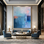Blue, Teal, Orange and Pink with Textured Layers "Coastal Rhythm" Abstract Painting On Canvas PS1178
