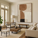 “Neutral Geometric Abstract” - Contemporary, Abstract Painting On Canvas PT1494